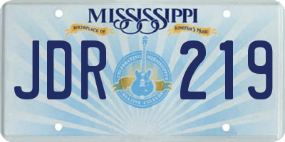 MS license plate JDR219
