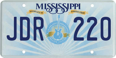 MS license plate JDR220