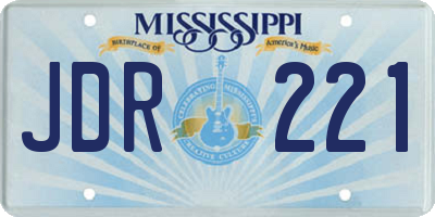 MS license plate JDR221