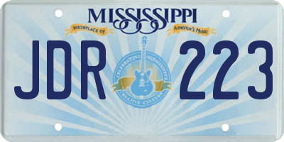 MS license plate JDR223