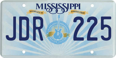 MS license plate JDR225
