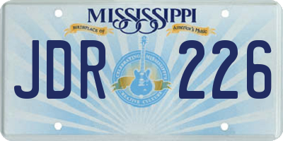 MS license plate JDR226