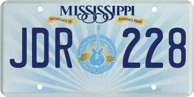MS license plate JDR228
