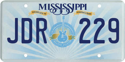 MS license plate JDR229
