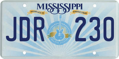 MS license plate JDR230