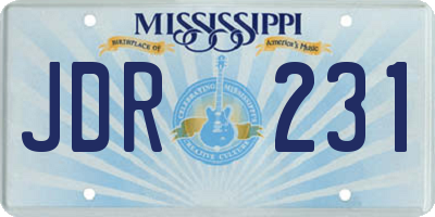 MS license plate JDR231