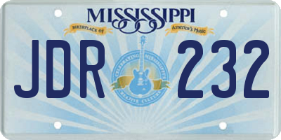 MS license plate JDR232