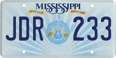 MS license plate JDR233