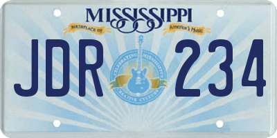 MS license plate JDR234