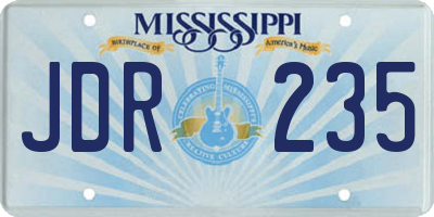 MS license plate JDR235