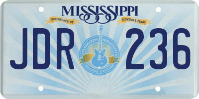 MS license plate JDR236