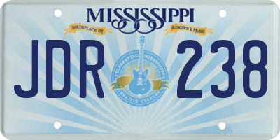 MS license plate JDR238