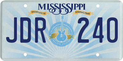 MS license plate JDR240