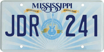 MS license plate JDR241