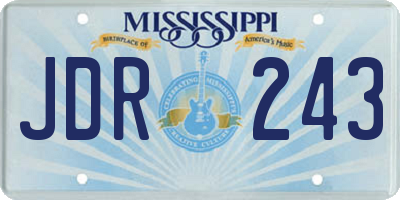 MS license plate JDR243