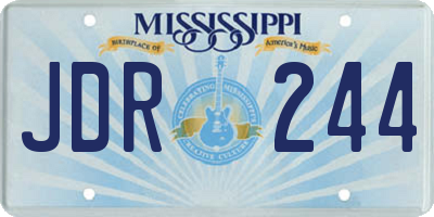 MS license plate JDR244