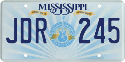 MS license plate JDR245