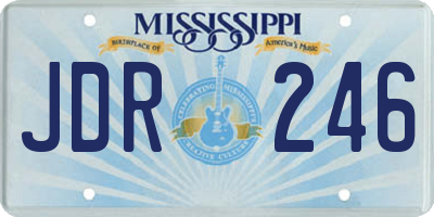 MS license plate JDR246