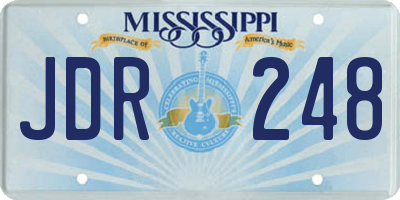 MS license plate JDR248