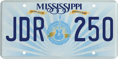 MS license plate JDR250