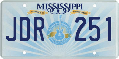 MS license plate JDR251