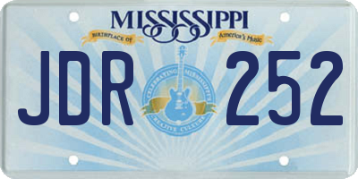 MS license plate JDR252