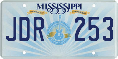 MS license plate JDR253