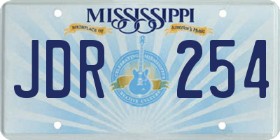 MS license plate JDR254