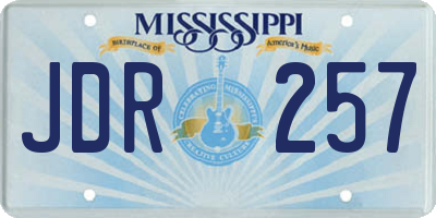 MS license plate JDR257