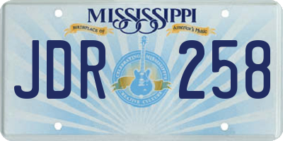 MS license plate JDR258