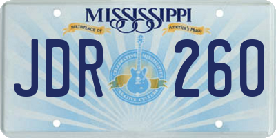 MS license plate JDR260