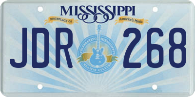 MS license plate JDR268