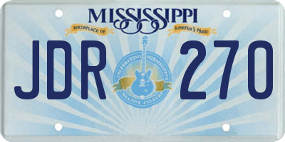 MS license plate JDR270