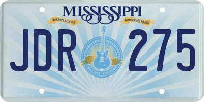MS license plate JDR275