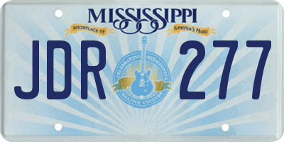 MS license plate JDR277
