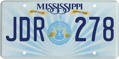 MS license plate JDR278