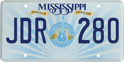 MS license plate JDR280