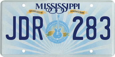 MS license plate JDR283