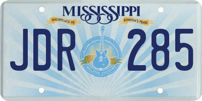 MS license plate JDR285