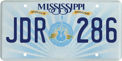 MS license plate JDR286