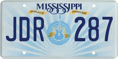 MS license plate JDR287