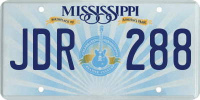 MS license plate JDR288