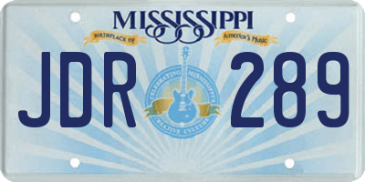 MS license plate JDR289