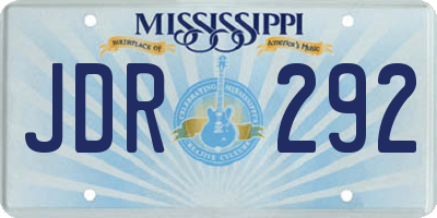 MS license plate JDR292
