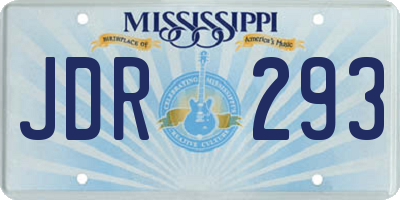 MS license plate JDR293