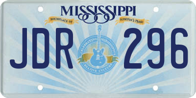MS license plate JDR296
