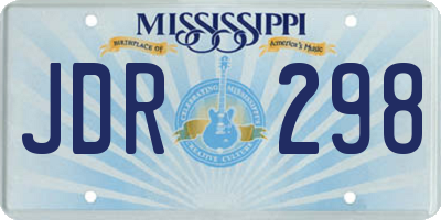 MS license plate JDR298