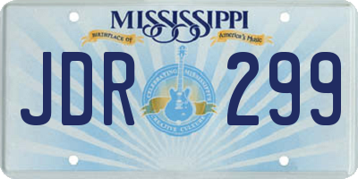 MS license plate JDR299