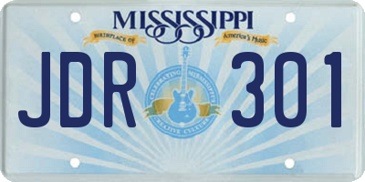 MS license plate JDR301