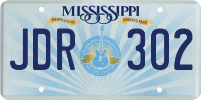 MS license plate JDR302